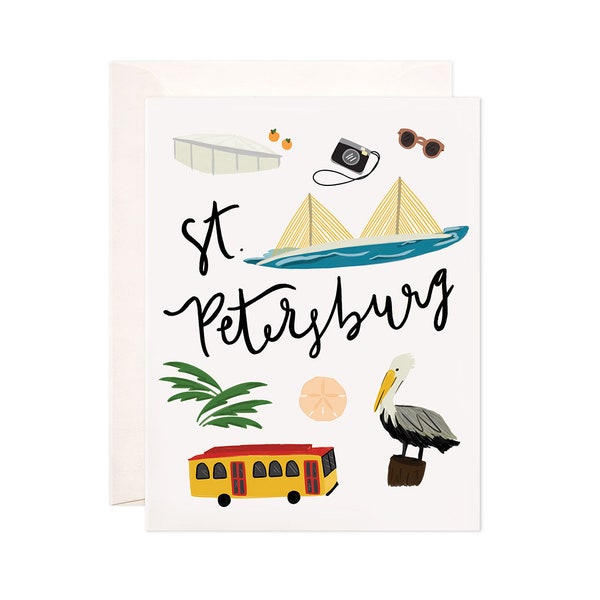 St. Petersburg Florida Greeting Card, City Greeting Card, St Pete Florida