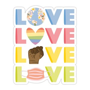 Love Vinyl Sticker, Modern Laptop Sticker, Cute Water Bottle Sticker, Kindness Sticker, Waterproof Sticker, Encouraging Sticker