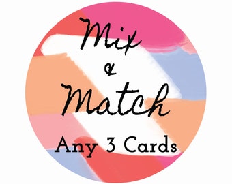 Mix & Match 3 Card Set | Pick Any 3 Cards of Your Choice | Greeting Cards, Greeting Card Set, Handmade Cards, Snail Mail, Gift Idea