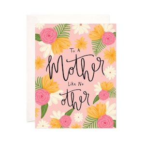 Mother Like No Other Greeting Card, Handmade Mother&#39;s Day Card, Cute Mom Note, Modern Mother&#39;s Day Card, Illustrated Mother&#39;s Day Card