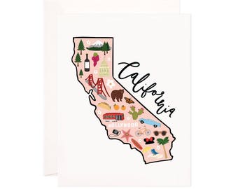 Illustrated California Greeting Card