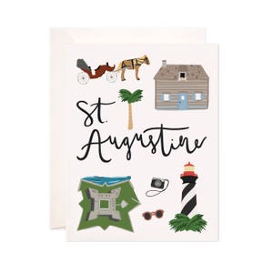 Illustrated St Augustine Florida Card