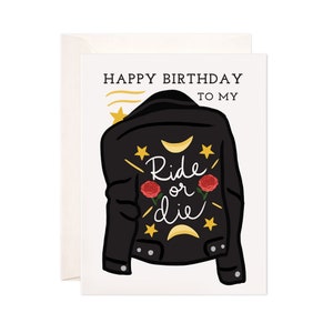 Ride Or Die Birthday Greeting Card, Best Friend Birthday Card, Cute Birthday Card, Birthday Card for Wife, Husband, Boyfriend, Girlfriend