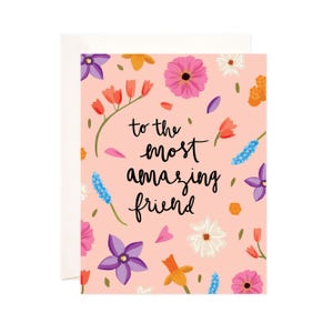 Amazing Friend Greeting Card, Handmade Friendship Card, Cute Friendship Note, Modern Love Card, Illustrated Greeting Card, Friend Card