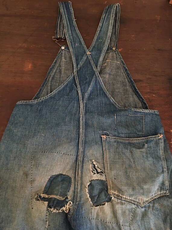Vintage 1920s 1930s Overalls Boys Blue Denim Work
