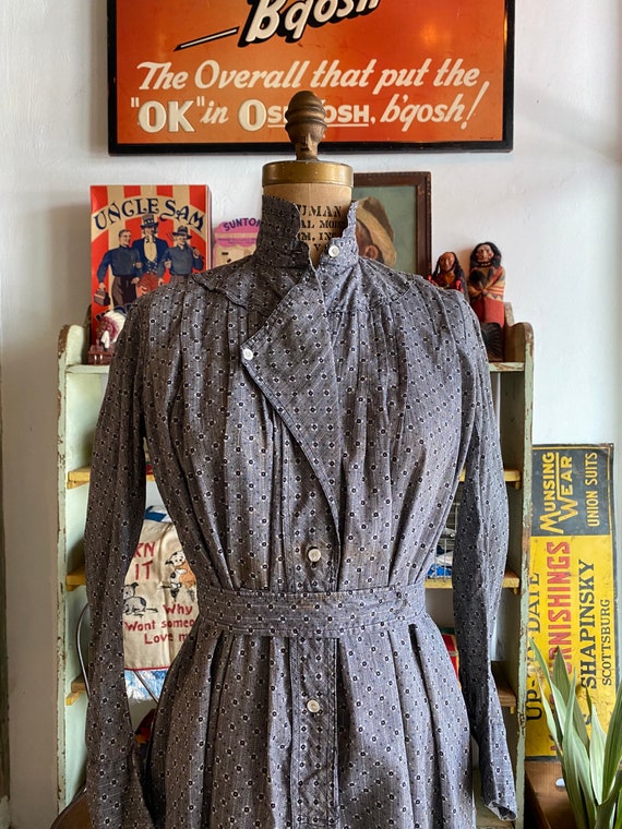 Antique calico dress vintage 1900s