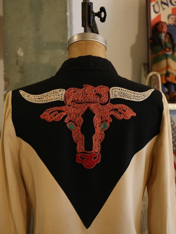 1940’s 50s Dallas Embroidering western cowboy gaba
