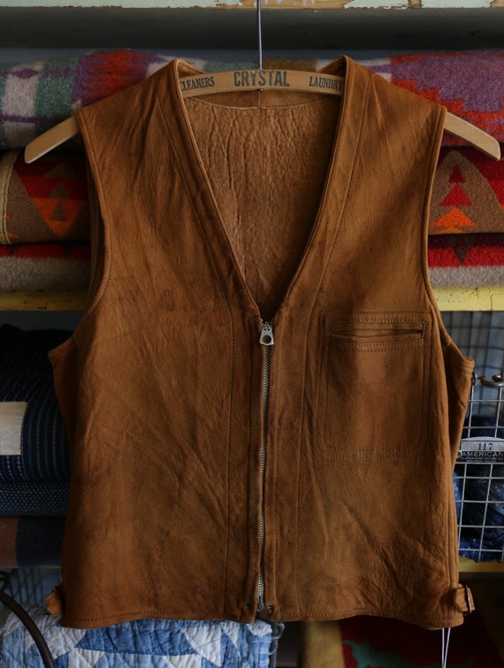 Vintage 1930’s 30s Golden Brown Suede leather Talo