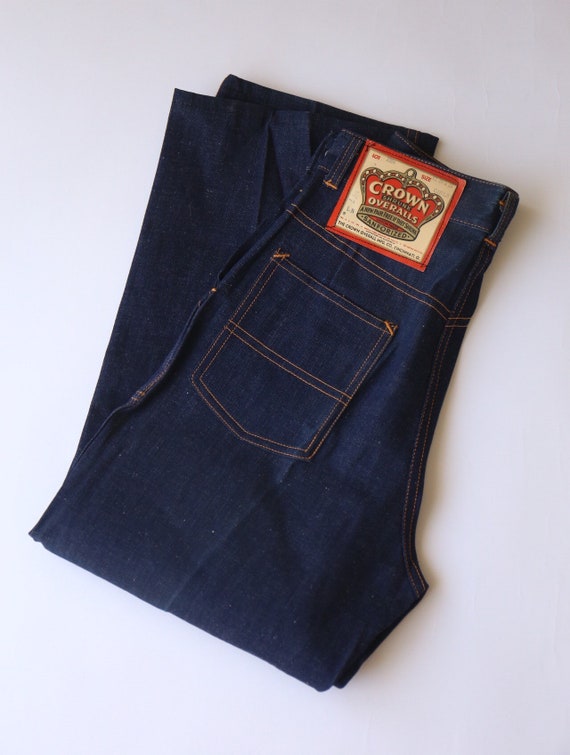 Vintage 1940s 1950s Crown denim overalls jeans siz