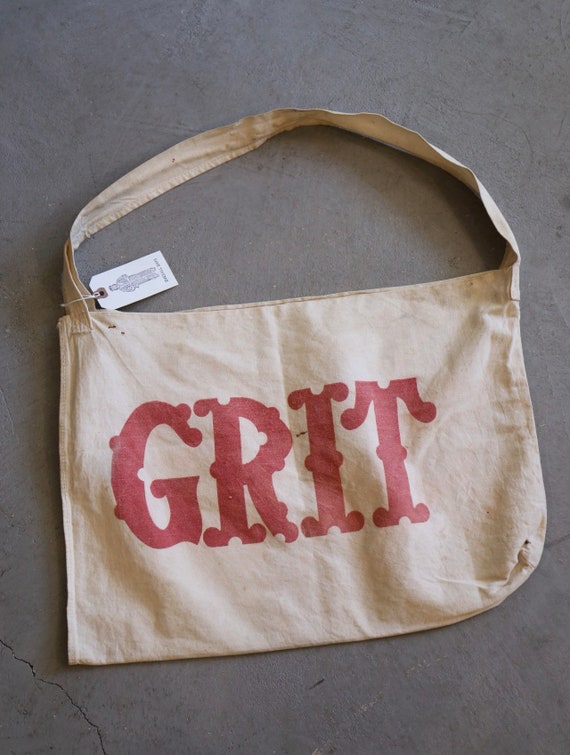 Vintage 1920s 30s Grit newspaper newsboy bag