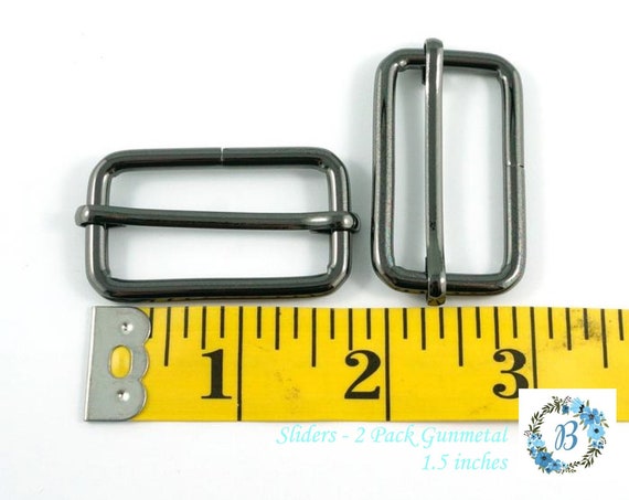 Sliders 1.5 Inch EMMALINE BAG HARDWARE   Strap Sliders - 1.5 inch- for wider straps - Various Finishes
