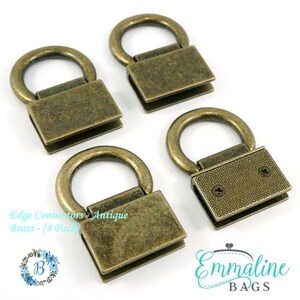 EDGE CONNECTOR Strap  Anchor - Emmaline Bags  - various finishes - (4 Pack) Bag Making Crafting Strap Connector