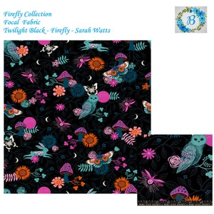 FIREFLY TWILIGHT Sarah Watts Ruby Star Society Moda Sewing Do it Yourself  Quilts Twilight Novelty Mushroom Butterfly Moth Owl Nature Forest