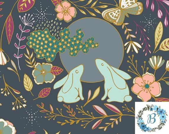 Nightfall Moon Stories in Dusk Maureen McCracken Art Gallery Fabrics