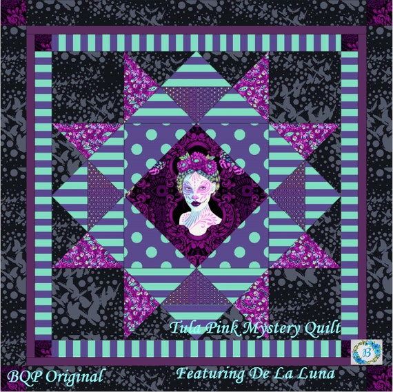 TULA PINK "Mystery" Mini Quilt Featuring De La Luna - Patchwork Kit designed by BQP Originals - Great for Gift Giving