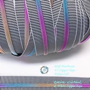 ZIPPER TAPE - Rainbow -  #5 Nylon Coil Zipper Tape Buy the Metre - Stock up for you markets and gift giving. Coordinates with BQP Hardware
