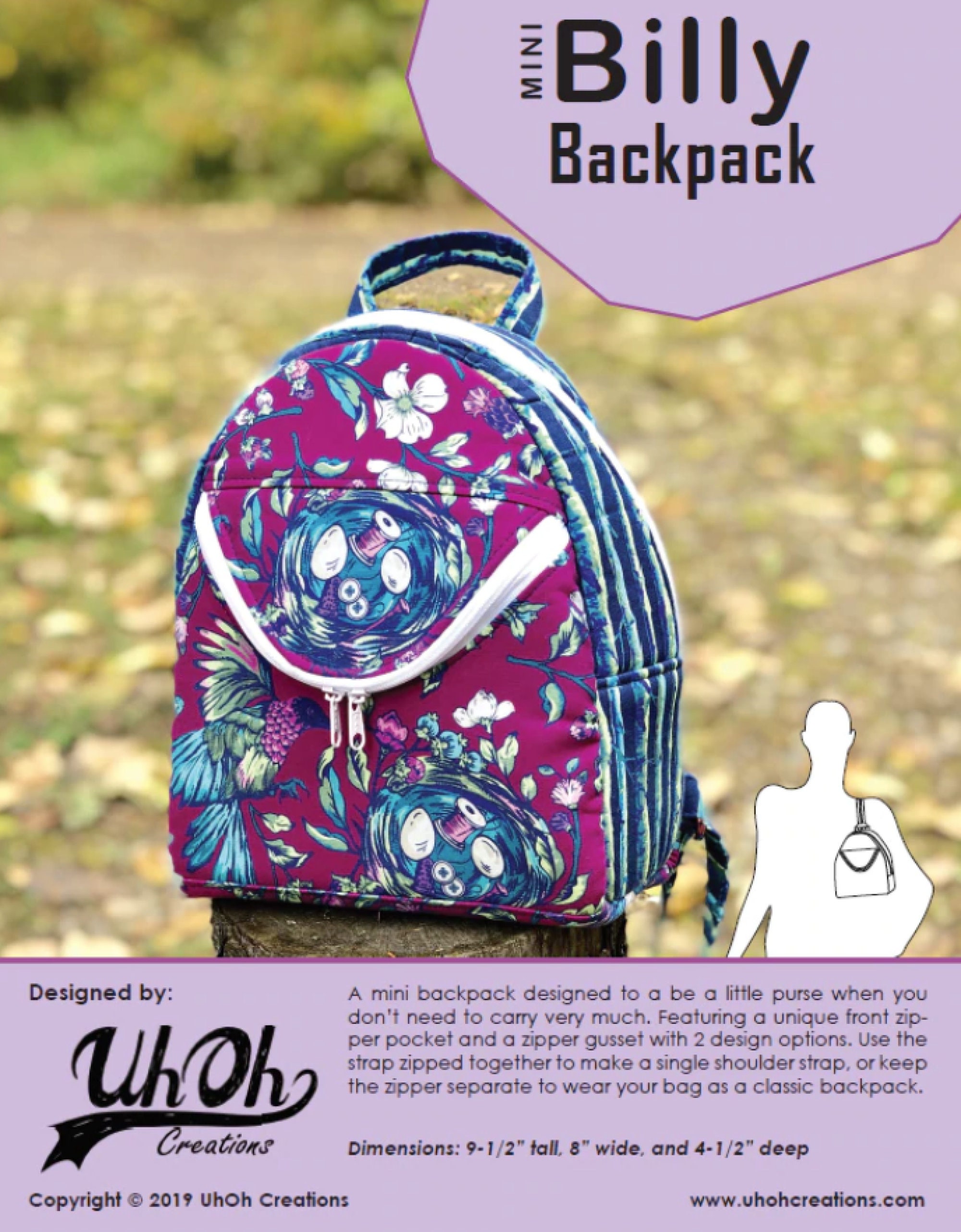Garnet Hill Messenger Bag backpack school girl Floral organizer