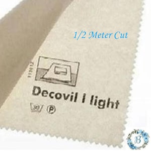 DECOVIL 1 LIGHT 1/2 Meter Schnitt (50cmx90cm) (20 "x 36 ") Craft Bügeleinlage für TASCHEN und Brieftaschen Herstellung von Leder wie Vlieseline."