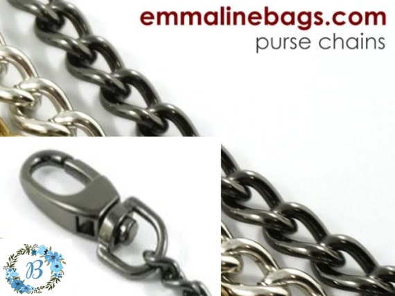 EMMALINE BAG HARDWARE 44 Inch Purse Chain: **Single-Link** Chain Strap Bag  Making Swivel Clasp Evening Bag Designer