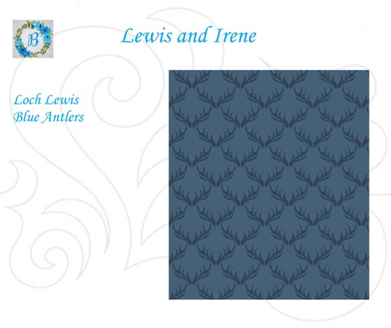 Loch Lewis - Lewis and Irene - BLUE ANTLERS Fabric sewing DIY Handmade Scottish Moors Themed Fabric Jelly Roll Rug Pattern Fabric Cuts