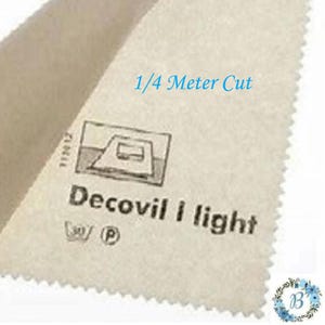 DECOVIL 1 LEICHTE 1/4 Meter Schnitt (25 cm x 90 cm) (10 "x 36") Craft Fusible Interfilled BAG - Brieftasche machen Anwendung Leder wie Vlieseline.