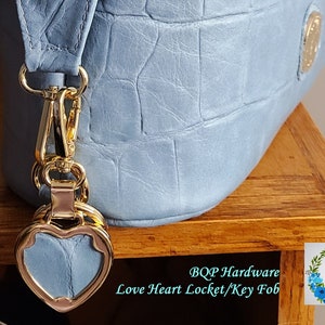 LOVE Heart Locket Key Fob BQP Hardware Bags Personalize photo Bag Bling Gift Giving Charm Car Key Carrier