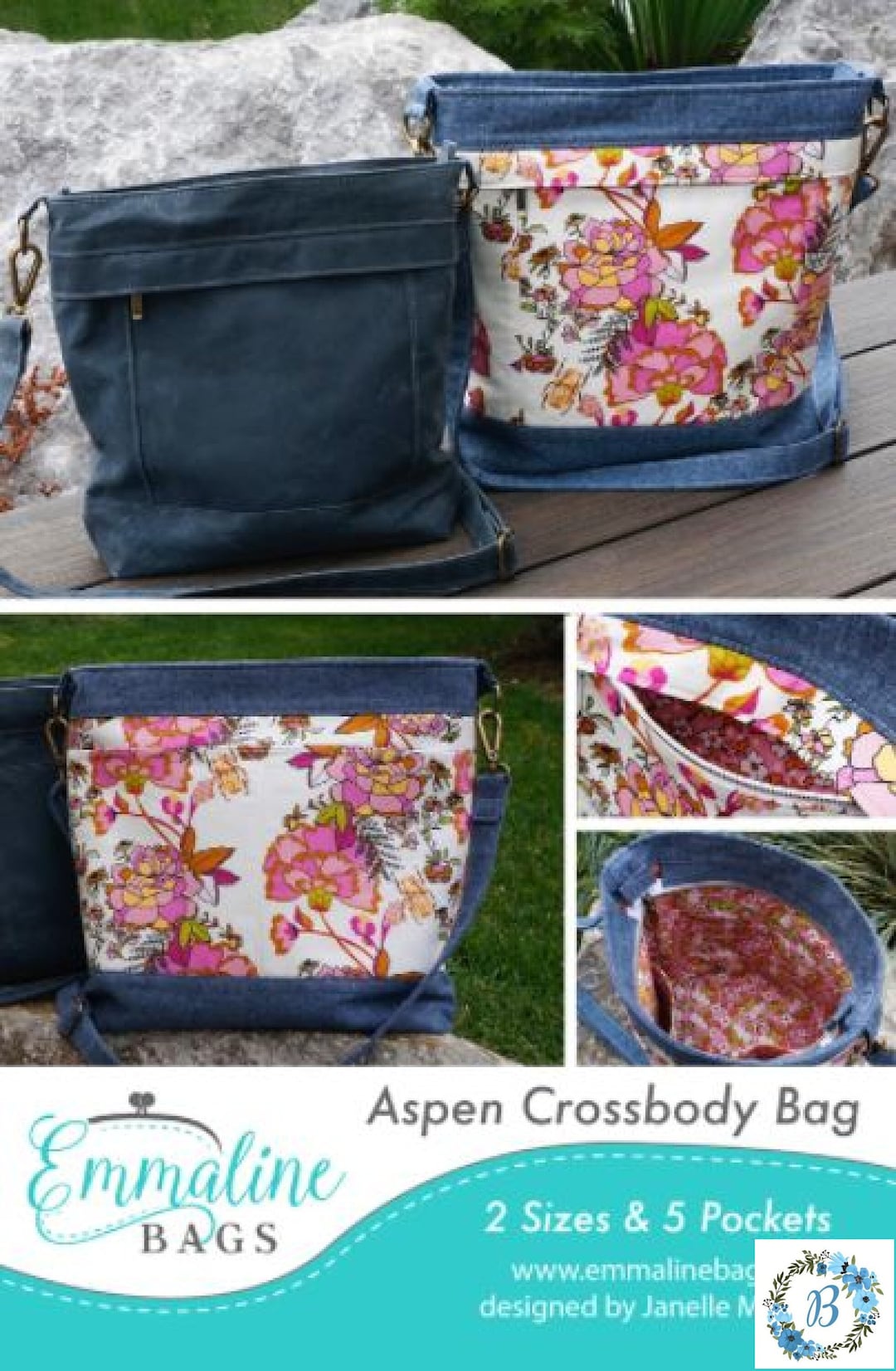 ASPEN Cross Body by Janelle of EMMALINE BAGS Paper Pattern And/or ...
