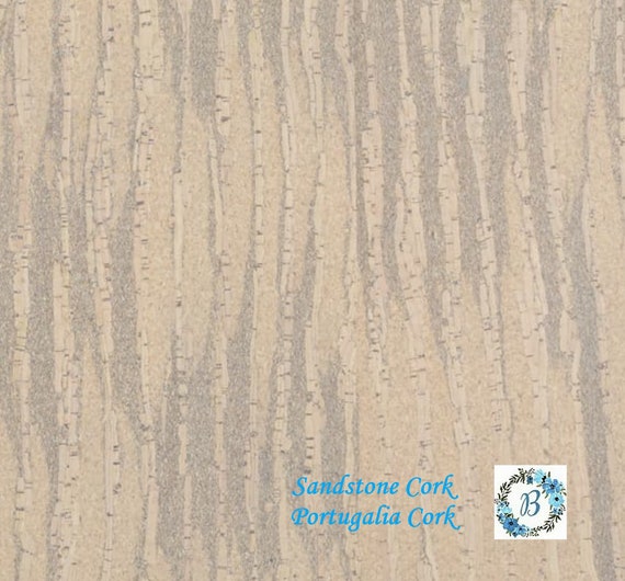 CORK CUTS - Sandstone  design on natural Cork fabric is a durable and pliable leather alternative.  Eco Friendly Cork from Portugalia Cork.