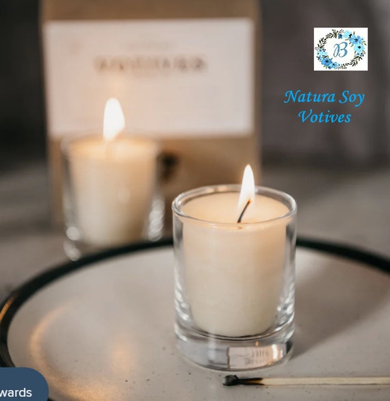NATURA SOY - VOTIVE Candles - Enjoy the ambiance and soothing effects of a votive candle used that enhances relaxation and contentment -3Pk