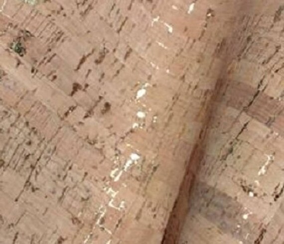 Cork Fabric in Natural and Gold Fleck