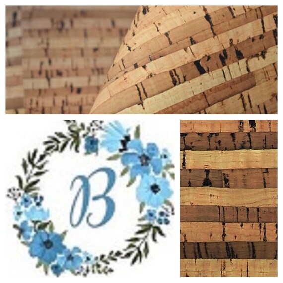 Natural Cork Fabric w/stripes