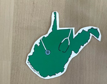 Green and White West Virginia with Stethoscope