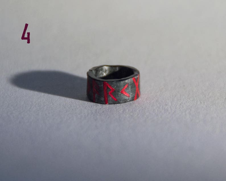 Rune beard beads Raw metal beard rings dread Different color of runes Viking Norse Pagan beard beads. Beads for hair beard