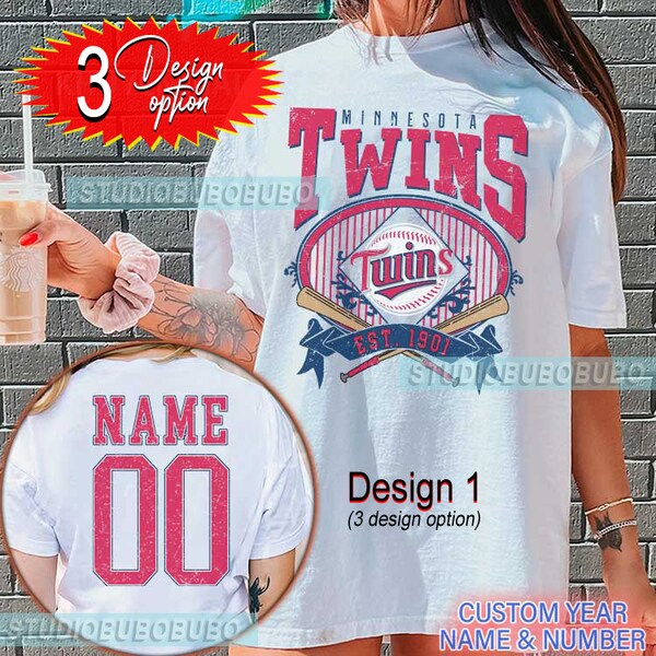 Gepersonaliseerde naam en nummer Minnesota Twins Shirt, Minnesota Baseball Shirt, Twins Baseball Shirt, Unisex T-shirt Sweatshirt Hoodie