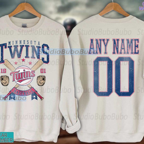 Gepersonaliseerde naam en nummer Minnesota Twins shirt, Minnesota Baseball sweatshirt, Twins Baseball Shirt, Unisex T-shirt Hoodie