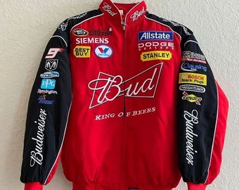 Nascar Jacket Budweiser Vintage Racing Jacket 90s Budweiser Jacket