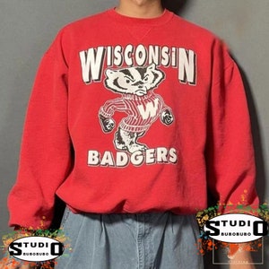 Vintage NCAA Wisconsin Badgers Mascot Shirt, University of Wisconsin Shirt, College Apparel,NCAA Shirt, Football - Basketball, Vintage Shirt