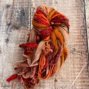 Craft Yarn Pack Threads Fibre Mixed Media Weaving Junk Journals 13x2 Yards Autumn Leaves