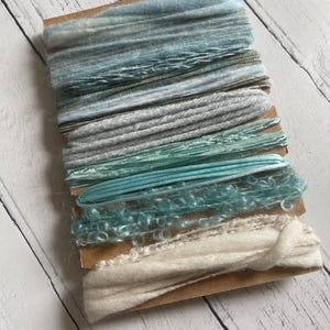 Craft Yarn Pack Threads Fibre Mixed Media Weaving Junk Journals 13x2 Yards Sea Spray