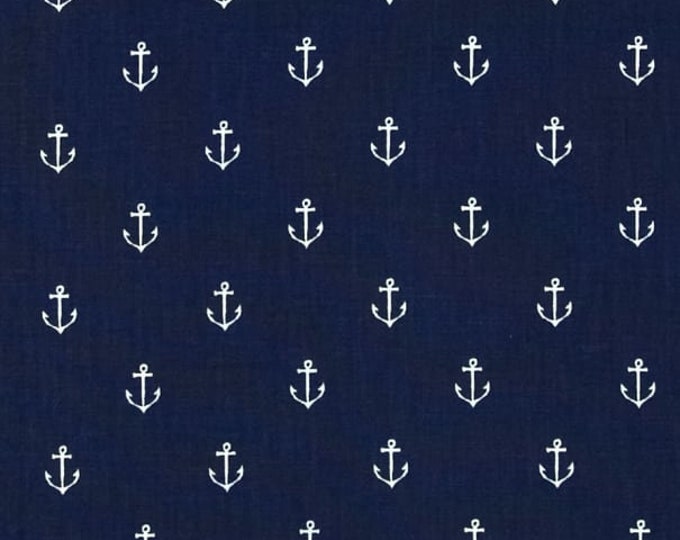 By the 1/2 Yard Anchors Away in Navy Out to Sea by Sarah - Etsy