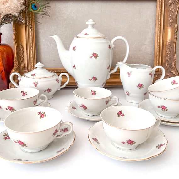 2 TASSES À Thé Et Sous-Tasses En Porcelaine De Limoges THEODORE