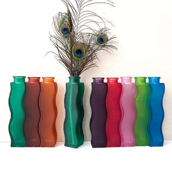 Vintage Ikea Skämt Vase, 90s Wavy Design, Single Flower Vase