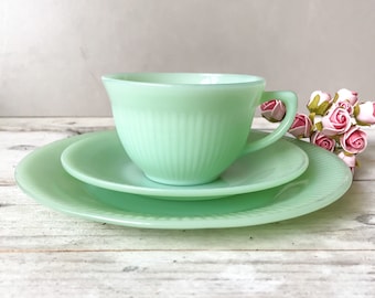 fire king ファイヤーキング　６ピースセット Vintage Jadeite Fire King Dinnerware Set: Jane Ray 6-piece Place