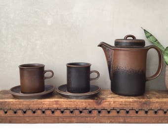 Arabia ferrica セット Arabia Ruska Coffee Set, Mid-century Scandinavian Tableware for