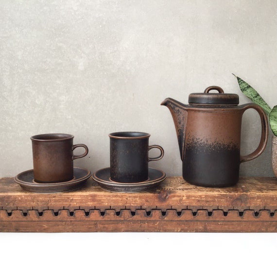 Arabia Ruska Coffee Set, Mid-century Scandinavian Tableware for