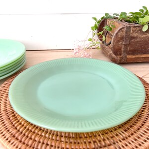 Fire King Jadeite 9” Dinner Plates, Jan Ray Dinnerware, Vintage Green Tableware