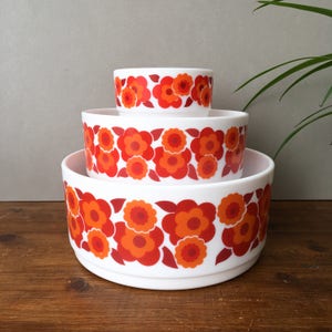 Arcopal Lotus Large Cups & Saucers, Retro Floral Pattern Soup Cups , Coffee Cups 70's French Pyrex Kitchenware image 9