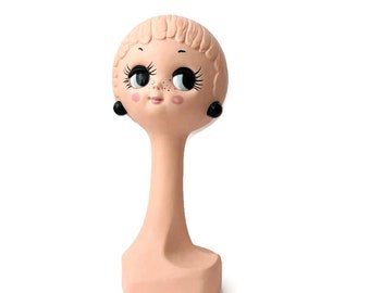 Vintage Twiggy Mannequin Head, Display Head, Vintage Retro 60'S, Twiggy Long Neck,  Shop Display, Head Bust