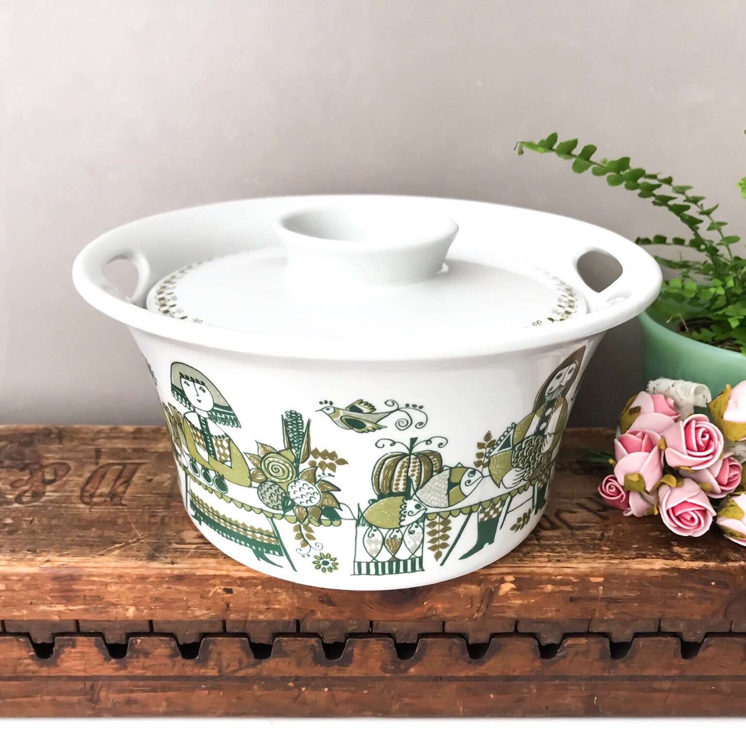 Vintage Figgjo Market Casserole, Figgjo Flint Norway, 60's