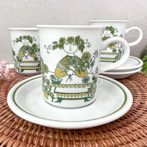 Figgjo Flint Market Cup & Saucer, Vintage Figgjo Flint Norway Mug, Turi design Coffee Cups, Scandinavian Tableware